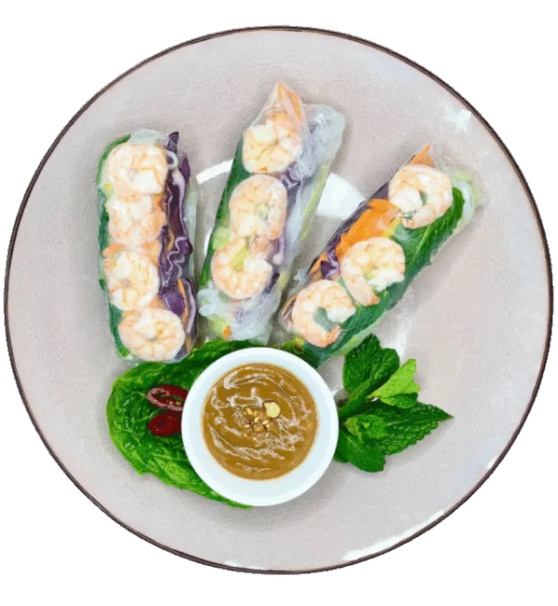 Rouleaux de printemps avec crevettes fraîches